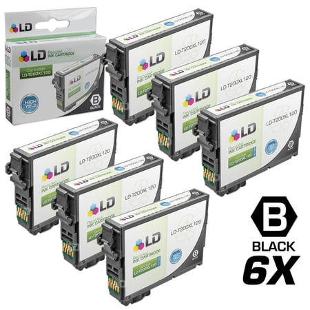 Epson Remanufactured T200XL120 pack of 6 High Yield Cartridges: 6 Black T200XL120 for use in Epson Expression XP-20