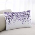 thumbnail image 2 of Waterproof Outdoor Throw Pillows with Inserts 12"x20", Purple Soft Decorative Pillowcases for Couch Bedroom, Eucalyptus Leaves Pillow Covers for Sofa Living Room, 2 of 7