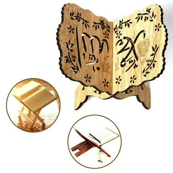 Kuran Quran Koran Holy Book Stand Holder Wooden Plaque Islam Eid Ramadan Mubarak Home Decoration