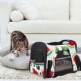 thumbnail image 7 of Watermelon Fabric 900D Oxford Cloth Pet Carrier Bag with Sherpa Base and Nylon Webbing, 17x10x11.8 in (43x26x30 cm) | Breathable and Durable Dog Travel Tote, 7 of 7