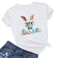 thumbnail image 2 of Pantalones Cortos para las Mujeres Sexy Pascua Moda Impresión Cuello Redondo Tee, Poliéster Ligero Casual Top para Primavera Verano Diario, Blusa de Suéter, 2 of 4