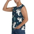 thumbnail image 3 of Bingfone Friendly Smiling Sharks Pattern Men's Tank Tops Workout Sleeveless Tee Shirts Running Beach Tanks for Men-Large, 3 of 8