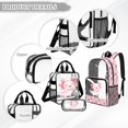 thumbnail image 3 of Xoenoiee Axolotl Cherry Blossom Print Large Clear Backpack for School Girls 3PCS See Through Backpacks with Lunch Bag and Pencil Case Set, Heavy Duty Transparent Bookbag for Kids, 3 of 5