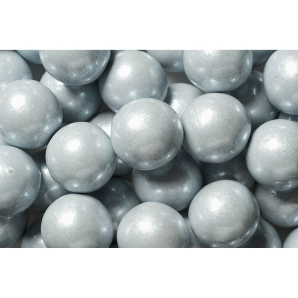 SweetWorks Shimmer Pearl Gumballs - Silver, 180 g