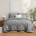 thumbnail image 5 of Sheet&Joy 7 Pieces Pinch-Pleated Comforter Set, Grey Queen Size, 5 of 8