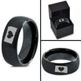 thumbnail image 4 of Tungsten South Dakota The Mount Rushmore State Heart Band Ring 8mm Men Women Comfort Fit Black Dome Brushed Polished, 4 of 4