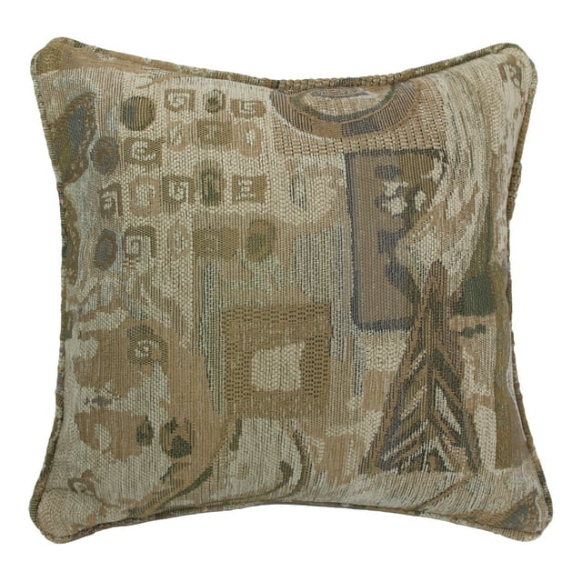 18-inch Double-corded Square Patterned Jacquard Chenille Throw PIllow with Insert - Wind Song