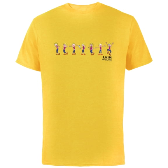 Disney Lizzie McGuire Animated Lizzie Multi-Pose - Short Sleeve Cotton T-Shirt for Adults -Customized-Yellow