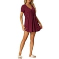 thumbnail image 4 of INSPIRAR CHIC Vestido de Noche para Mujeres Pijamas Camisón de Cuello en V Profundo Bata de Noche M Rojo, 4 of 5