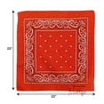 thumbnail image 5 of Motique Accessories Dark Orange Paisley Bandana 22-inch 100% Cotton, 5 of 6