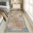 thumbnail image 6 of Topllen Non Slip Runner Rugs, Ultra-Thin 2.6'x8'Runners for Hallways, Laundry Kitchen Bathroom Washable Rugs for Bedroom, Indoor Vintage Area Rugs (Orange/Blue,2.6'x8'), 6 of 8