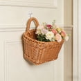 thumbnail image 6 of Gnmfd Wall-Mounted Woven Basket Rattan-Style Flower And Small Item Storage Holder, Plastic Imitation Rattan Hanging Basket For Entryway Kitchen Bathroom Decor And Light Storage, 6 of 6