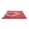 thumbnail image 2 of Ahgly Company Machine Washable Indoor Round Medallion Red Traditional Area Rugs, 4' Round, 2 of 4