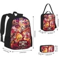 thumbnail image 3 of Hazbin Anime Hotel Backpack 3 Piece Set Laptop Backpacks Travel Durable Multifunctional Casual Shoulders, Black, 3 of 8