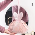 thumbnail image 2 of transemion Travel Toiletry Drawstring Bag Cosmetic Makeup Storage Bags Sundries Organizer Pouch Home Outdoor Bathroom Toilet Red, 2 of 9