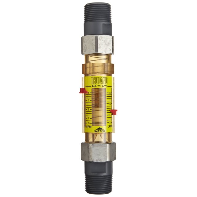 Hedland H621-628-R EZ-View Flowmeter With Sensor, Polyphenylsulfone, For Use With Water, 4.0 - 28 gpm Flow Range, 1" NPT Male