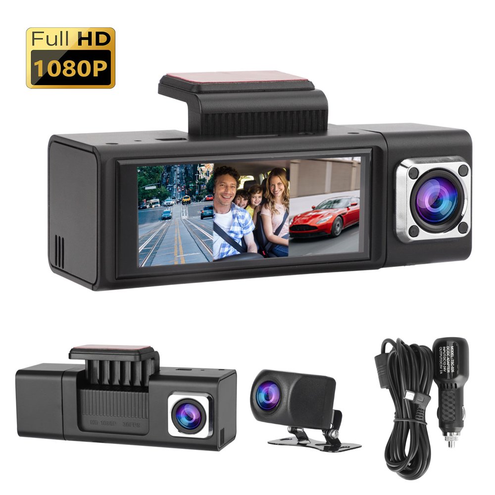 3 Channel Dash Cam, 4K Front Inside Rear 1080P+720P+720P Car Dash