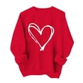 thumbnail image 2 of NexTorq Love Sweatshirt - Womens Valentines Sweatshirt Love Heart Graphic Pullover Cute Casual Long Sleeve Crewneck Holiday Party Tops H7-Red L, 2 of 5