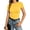 Short Sleeve-Yellow, variant on Crewneck T Shirts for Women Short Sleeve Slim Fitted Tees Basic Tight Summer Tops