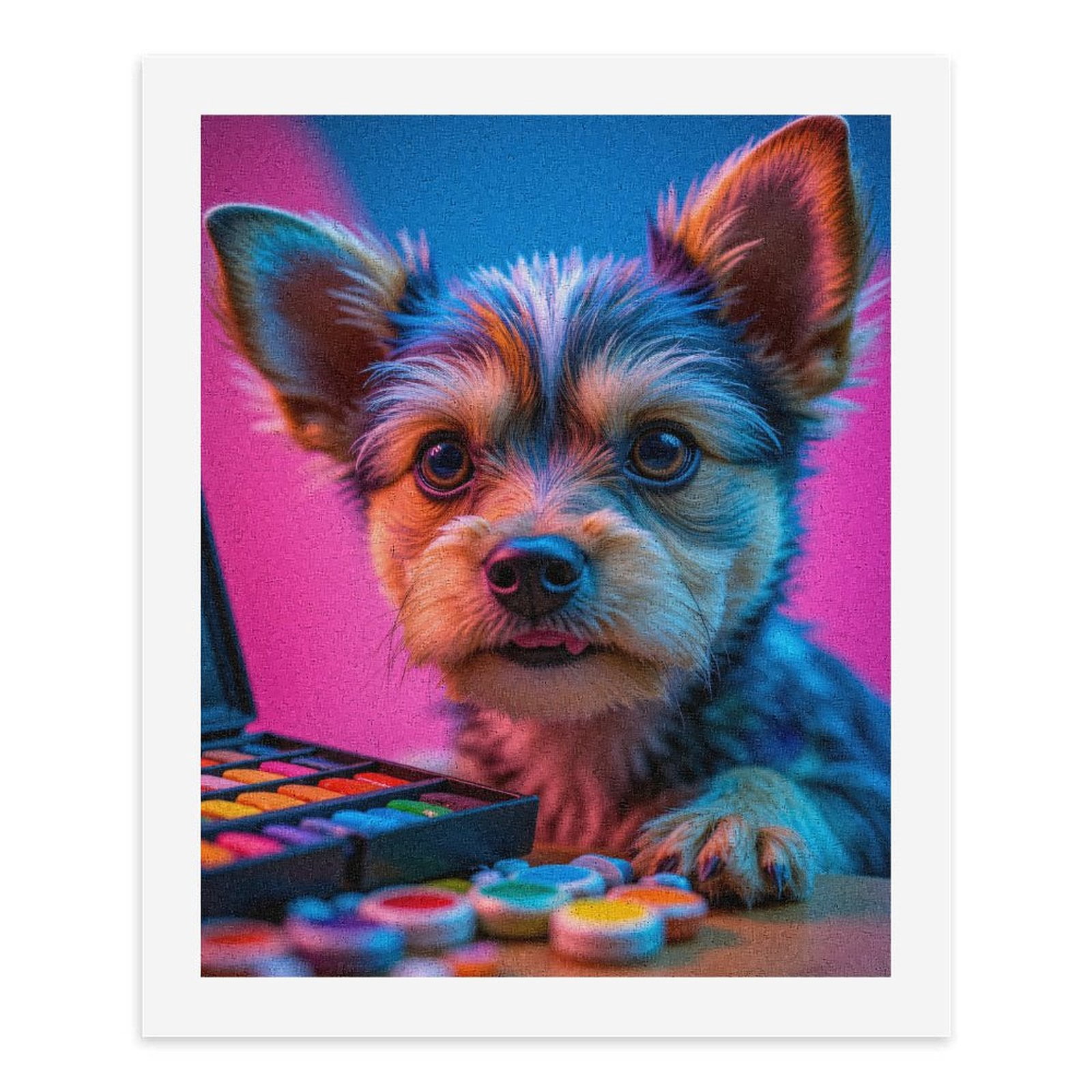 Paint By Numbers Kit for Adults Beginner - DIY Cute Puppy Vivid Colors Art Supplies Canvas Painting Kits for Adults, Frameless Paint By Number for Adults for Home Wall Decor 16x20 Inch