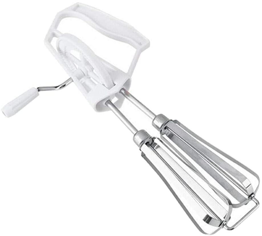 Rotary Manual Hand Whisk Egg Beater Mixer Blender Kitchen Tools Stainless Steel 