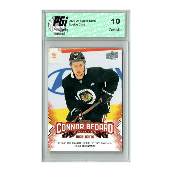 2023 Upper Deck Connor Bedard Collection #8 Hat Trick Rookie Card PGI 10