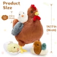thumbnail image 5 of Tezituor 7Pcs Chicken Stuffed Animals 14.17'' Stuffed Hen with Baby Chicks, Eggs, and Nest House Plush Farm Stuffed Animals, 5 of 7