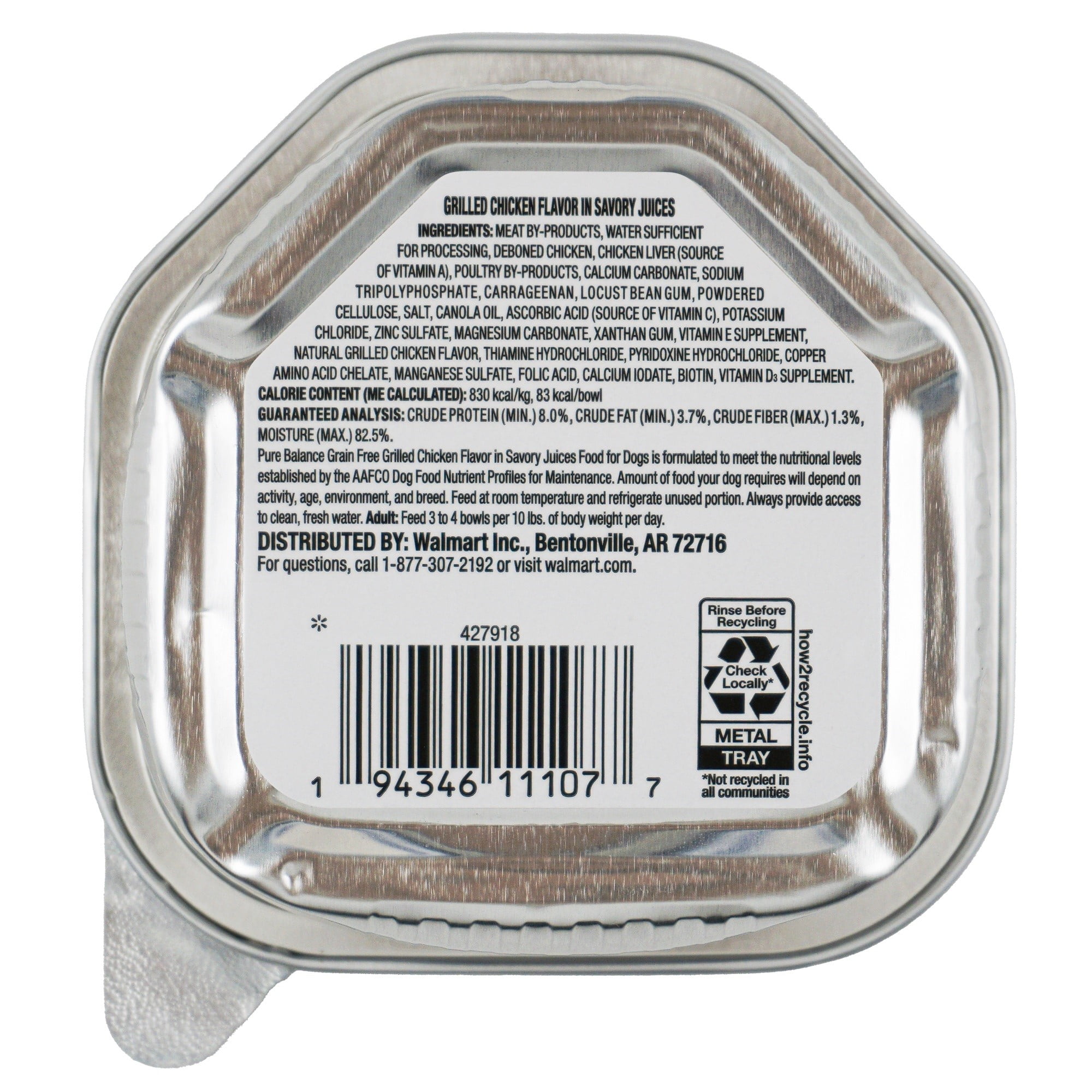 Pure Balance Grilled Chicken Tray 3.5 oz