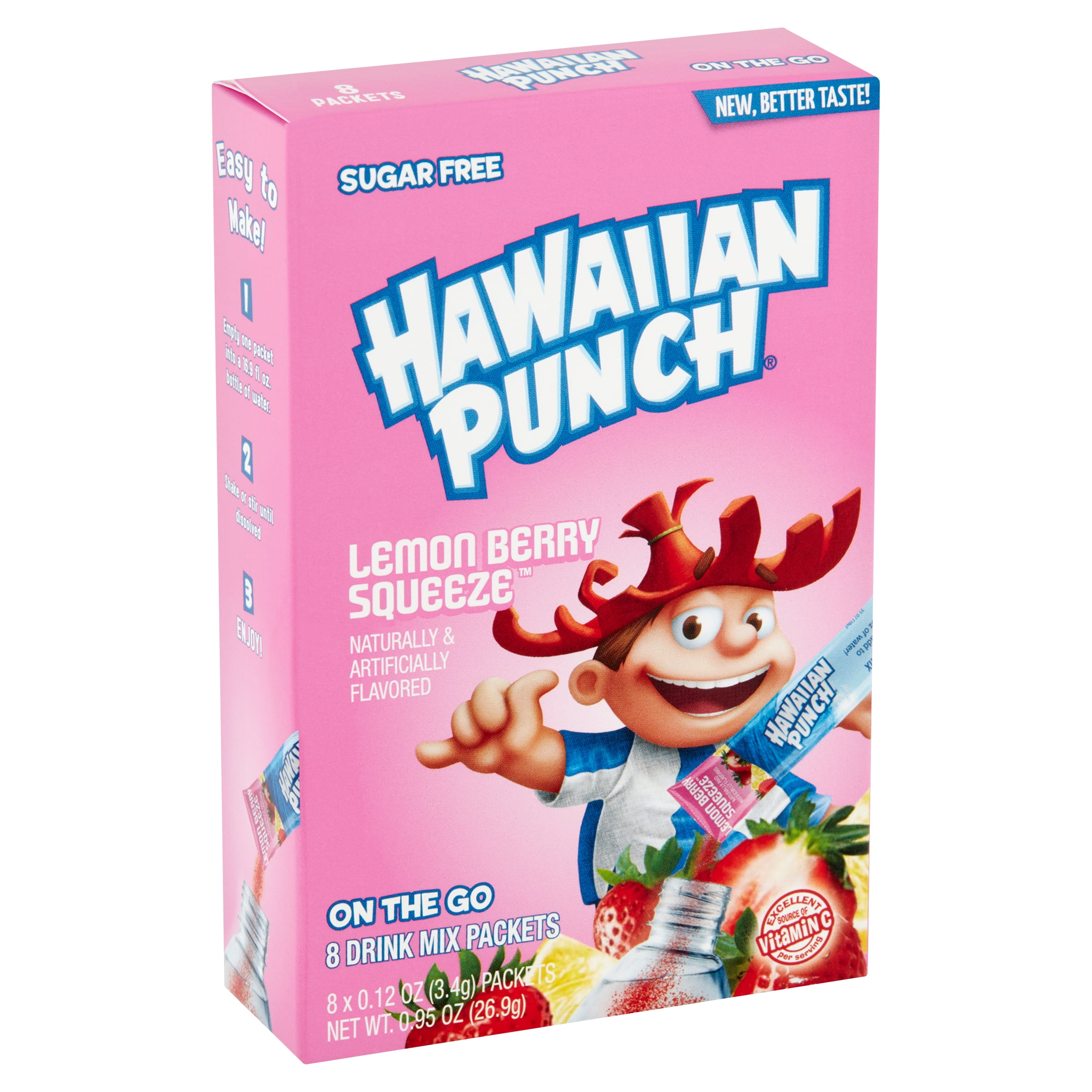 Hawaiian Punch Lemon Berry Squeeze On The Go Drink Mix Packets Sugar