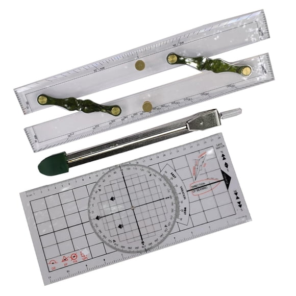 arctrm 3 Pieces Basic Navigation Set Marine Parallel Ruler Accessories High Performance 60cm