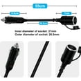 thumbnail image 4 of DEXIMRO Cigarette Lighter Extension Cord 12V 24V Cigarette Lighter Plug Extension Heavy Duty 16AWG 15A Fuse with LED Light and Waterproof Cover Suitable for Cars, Motorcycles, Boats (0.5 m/1.6FT), 4 of 6