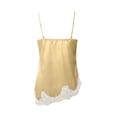 thumbnail image 6 of Women Lace Trendy Trim Satin Tank Top V Neck Silk Sexy Camisole Tops Asymmetrical Backless Spaghetti Strap Cami Tops Casual Summer Outfits Womens Tops Date Night Slip Dresses Champagne XXL, 6 of 6