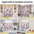 thumbnail image 5 of Purple Flowers Kitchen Curtains Window Panels, Butterfly Spring Floral Rustic Farmhouse Insulated Window Treatment Curtain, Grommet Curtains for Bedroom/Living Room/Bathroom, 2 Piece 52"Wx63"L, 5 of 8