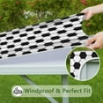thumbnail image 6 of Soccer Ball Pattern Square Fitted Tablecloth with Elastic Edge,Square Table Cover,Washable Elastic Table Cover for Home Kitchen Party Decor 34"x34", 6 of 6