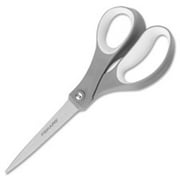 Contoured Scissors, Softgrip, Straight Handle, 8 in. L, Gray