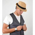 thumbnail image 5 of Sombreros unisex de ala corta para hombres y mujeres + sombreros de paja, sombreros de malla refrescante, sombreros de moda, sombreros clásicos de ala corta Panamá Jazz Hat, 5 of 5