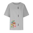 thumbnail image 4 of White Cami Tank Tops for Women Cotton Linen Blouses for Women,Women's Casual Button T Shirts Ruffle Sleeve Blouses Round Neck Loose Fit Tops Valentines Day Shirt Men, 4 of 6