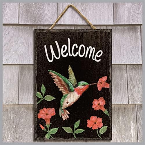 Hummingbird Slate Impressions Wall Hanging Sign. Rustic