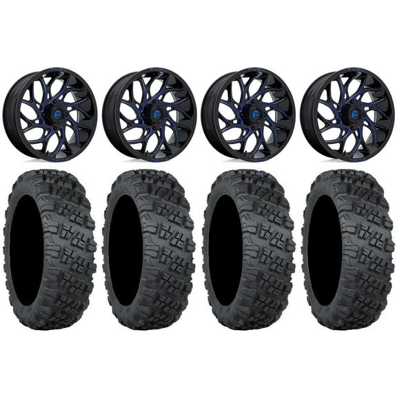 Fuel Runner 20" Wheels Blue 35" Versa Cross V3 Tires Can-Am Maverick X3 / Honda Pioneer 1000 / Talon