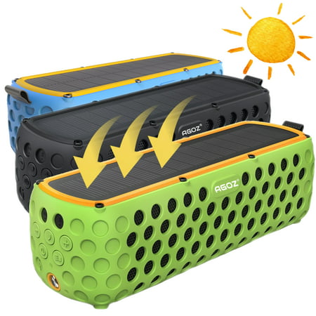 Green Wireless Solar Bluetooth Speaker 30 Hours Playtime Portable For Apple iPhone XS Max, XS, XR, X, 8 Plus, 8, 7 Plus, 7, 6 Plus, 6, 6 SE, 5S, 5, 5C, (Best Speaker For Iphone 6 Plus)