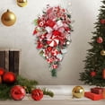 thumbnail image 4 of Lágrima de botín de Navidad de invierno, colgante de puerta artificial, corona de puerta de Navidad para decoración de fiesta de Navidad Soledad Guirnalda para colgar en la puerta, 4 of 10