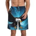 thumbnail image 1 of Balery Night Sky Forest Bald Eagle Traje de Baño Estilo Hawaiano para Hombre, Shorts de Secado Rápido con Bolsillos-Small, 1 of 6