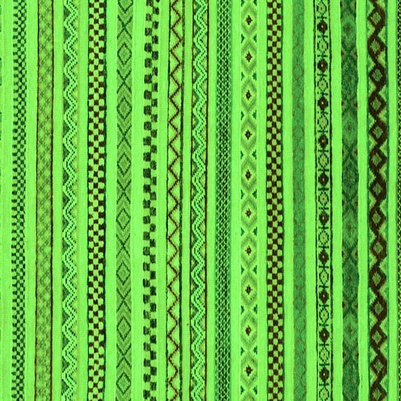 Ahgly Company Indoor Square Abstract Green Modern Area Rugs, 7' Square