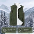 thumbnail image 5 of Mens Fleece Insulated Sleeveless Jackets Full Zipper Stand Up Collar Solid Color Fashion Winter Jacket Army Green XL, 5 of 7