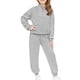 thumbnail image 5 of Conjunto de sudadera deportiva de manga larga con cuello vuelto para niños de 5 a 14 años, de color liso, para niñas y niños, conjunto de dos piezas con cuello alto y manga larga, tops y pantalones pa, 5 of 9