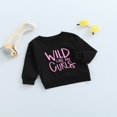 thumbnail image 3 of T-shirt Bébé Fille Garçon Tops Manches Longues Col Rond Unique Lettre Impression Casual Pull Noir 4-5 Ans, 3 of 8