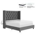 Jocisland Queen Size Platform Bed Frame Velvet Upholstered Bed Deep Button Tufted Wingback