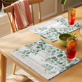 thumbnail image 4 of Eucalyptus Leaves Placemats Set of 1, Sage Green Non-Slip Place Mats Washable Table Mats for Kitchen Dining Table Decorations Indoor/Outdoor, 4 of 9