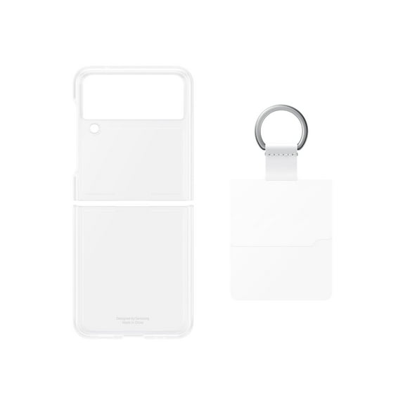 Galaxy Z Flip 3 Phone Case, Clear Protective Cover with Ring, Heavy Duty, Shockproof Smartphone Protector, US Version, Transparent