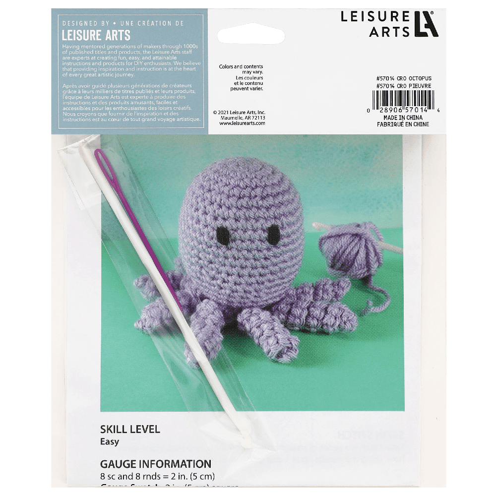 Leisure Arts Pudgies Animals Crochet Kit, Birdy, 3, Complete Crochet kit,  Learn to Crochet Animal Starter kit for All Ages, Includes Instructions,  DIY amigurumi Crochet Kits 